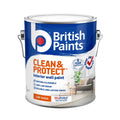 British Paints Clean and Protect Low Sheen Interior Paint 2L - White - Wipeable Finish - 8-Year Mould Guarantee