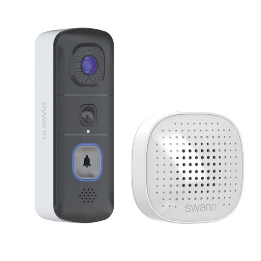 Swann Evo Wireless Video Doorbell with Chime Unit - 1.7MP HD - 140° Viewing Angle - Two-Way Audio - True Detect Sensor - Auzzistore
