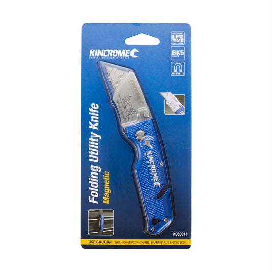 Kincrome Magnetic Folding Utility Knife - 20mm Aluminium - Easy Storage – view 2 - Auzzistore