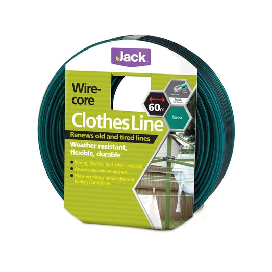 Jack Wire Core Clothesline - 4mm x 60m - Steel - UV Stabilised