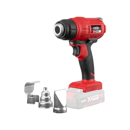Ozito PXC 18V Cordless Heat Gun PXHGS 550 - 170mm x 215mm - Red/Black/Silver - Auto Shut-off - Auzzistore