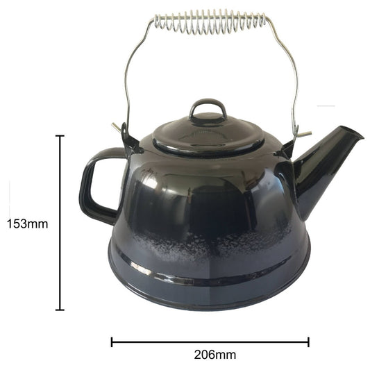 All Set Enamel Tea Pot - 2.5L - Black - Durable & Elegant Design – view 2