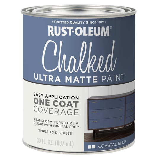 Rust Oleum Coastal Blue Chalked Paint 887ml - Ultra Matt Finish - Indoor Use - Auzzistore