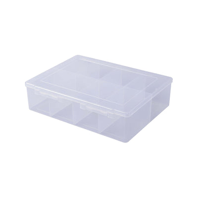 Craftright 8 Compartment Storage Box Organiser - Clear Polypropylene - Durable