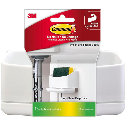 Command Under Sink Sponge Caddy - 152mm x 80mm x 100mm - Plastic - Damage-Free Hanging