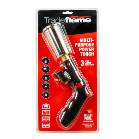Tradeflame Multi Purpose Power Torch Bom - 45mm x 145mm x 165mm - High Intensity Flame - Safety Cut-Off – view 2 - Auzzistore
