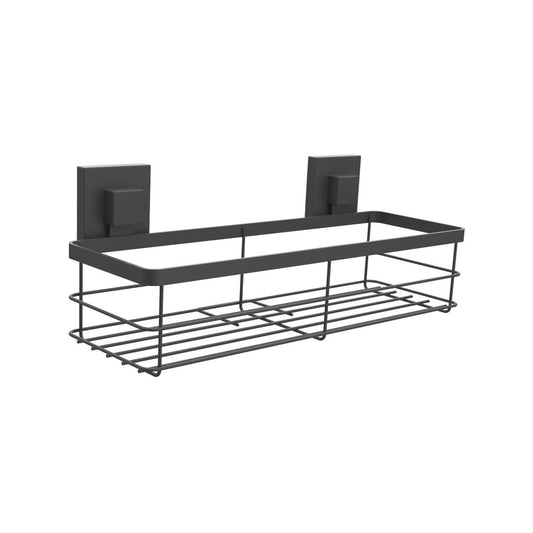 Fusion Loc 26kg Large Bathroom Suction Shower Caddy - Black - Steel - Durable - Auzzistore