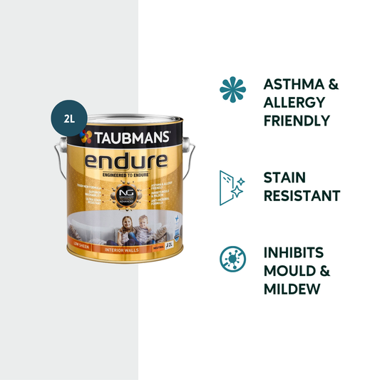 Taubmans 2L Neutral Low Sheen Endure Interior Walls Paint - Stain Resistant - Low Odour – view 2 - Auzzistore