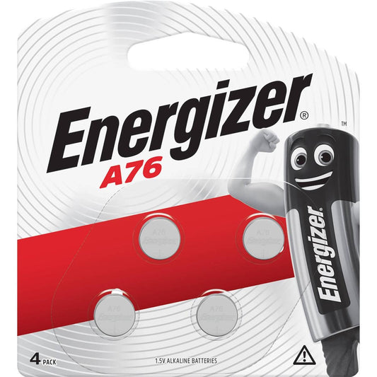 Energizer LR44 A76 Alkaline Button Battery 4 Pack - 1.5 Volt - Long-lasting Power