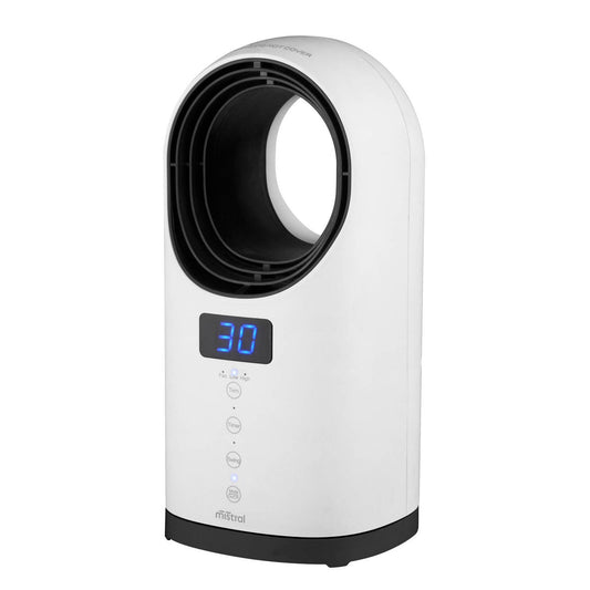Mistral 1500W Bladeless Ceramic Fan Heater - 221mm x 414mm - Safe & Quiet