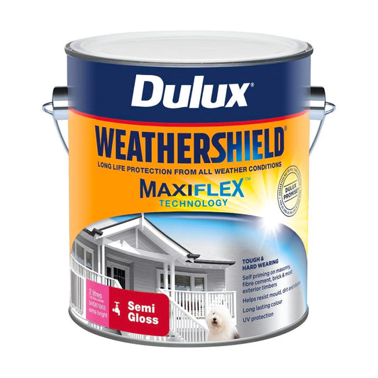 Dulux Weathershield Exterior Paint - 2L - Extra Bright - Semi Gloss - 170mm x 163mm x 143mm - Auzzistore