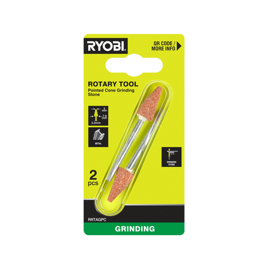 Ryobi Rotary Pointed Cone Grinding Stone 7.9mm - Aluminium Oxide - Durable - Auzzistore