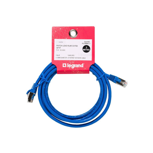 Legrand 2m Cat6A RJ45 S/FTP Patch Lead - Blue - High-Speed Network Connectivity