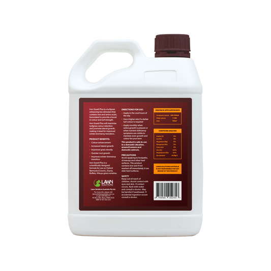 Lawn Solutions Australia Iron Guard Plus - 2.5L Turfgrass Bio-Stimulant - Dark Green – view 2 - Auzzistore