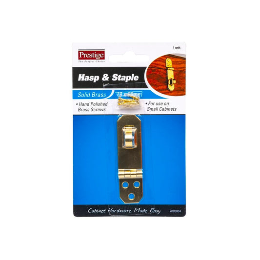 Prestige Decorative Brass Hasp and Staple 19 x 69mm Durable Finish - Auzzistore