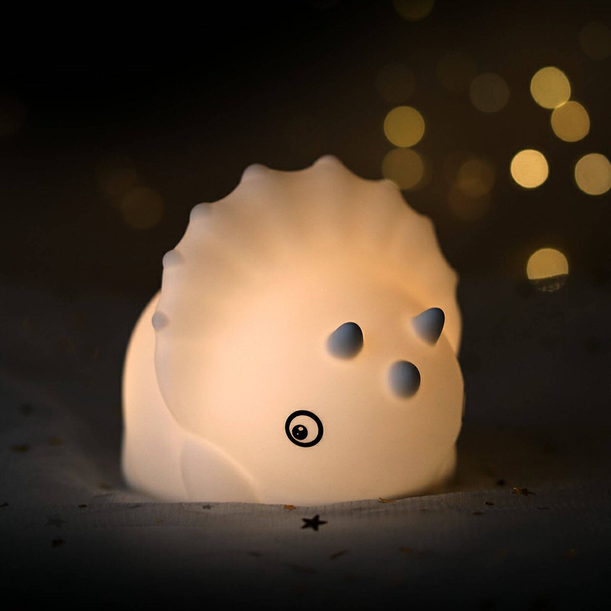 Triceratops Silicone Rechargeable Night Light - 144mm x 104mm x 108mm - Portable Touch Control