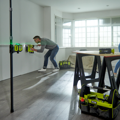 Ryobi 25m 360 Green Line Laser - Self-Leveling - Accurate Alignment