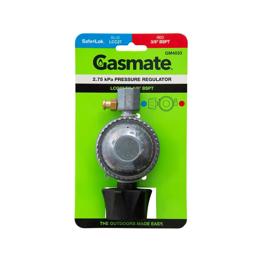 Gasmate 2.75kPa Pressure Regulator LCC27 to 3/8" BSPT - Durable Gas Control - Auzzistore