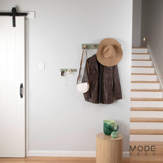 Mode 5 Timber Hooks - Hook Rack with 5 Hooks - 600mm - Green - Organise Accessories – view 2