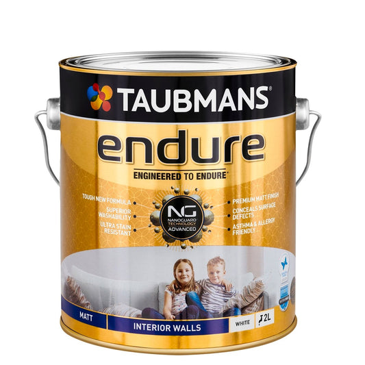 Taubmans 2L White Matt Endure Interior Walls Paint - 2L - Water Based - Stain Resistant - Auzzistore