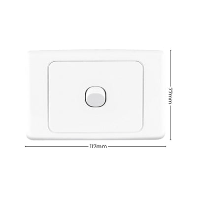 Deta 1 Gang Single Switch - Light Switch - 77mm Polycarbonate - Durable