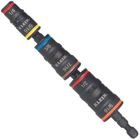 Klein Tools 7 in 1 Impact Flip Socket Set 32933 - 1/4" - 6 Hex Sizes - Magnetic - Auzzistore