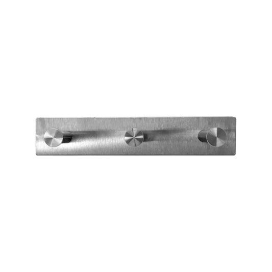 Adoored 3 Stud Satin Chrome Hook Rack - 260mm Steel - Durable Design – view 2