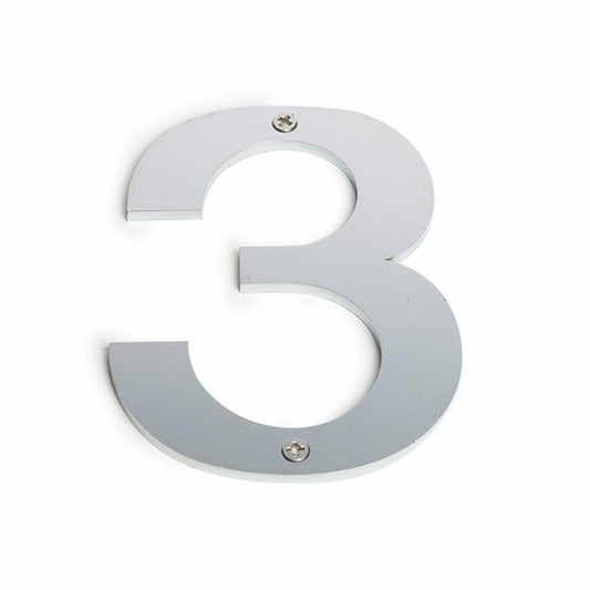 Sandleford Stainless Steel House Number 3 - 100mm - Brushed Finish