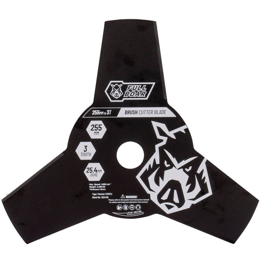 Full Boar Brush Cutter Blade - 255mm x 3T - Hardened Steel - Durable Cutting - Auzzistore