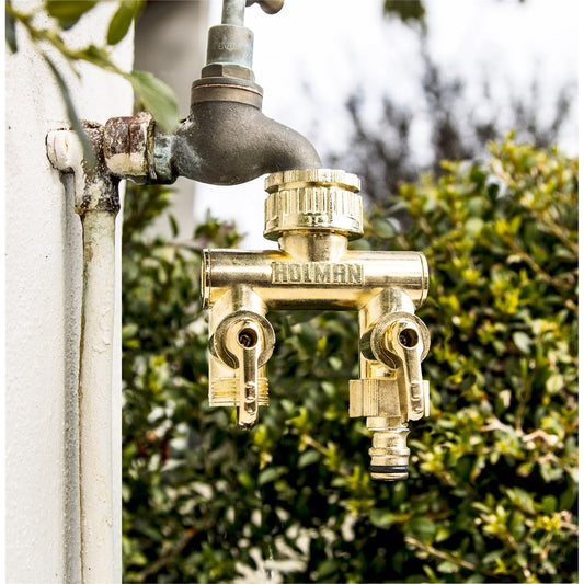 Holman 2 Way Tap Outlet - 1" - Die Cast Metal - Outdoor Use – view 2 - Auzzistore