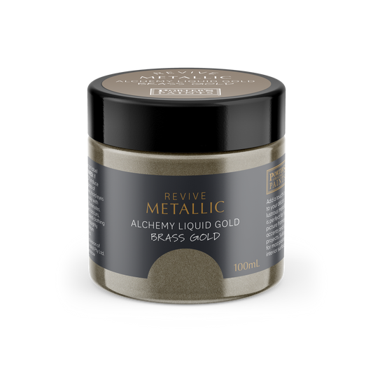 Porter S Paints 100ml Metallic Brass Gold Furniture Paint - Water-Based - Easy Clean - Auzzistore