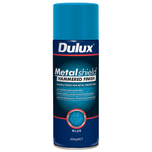 Dulux Metalshield Spray Paint Blue 300g Hammered Finish Durable
