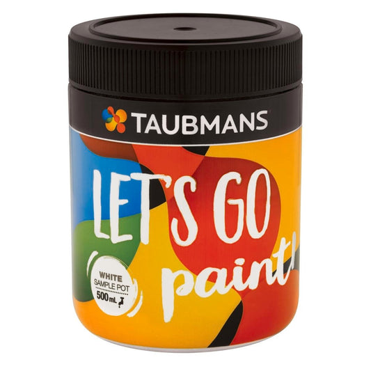 Taubmans 500ml White Sample Pot - Water-Based Acrylic - Easy Application
