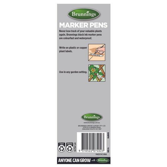 Brunnings Garden Marker Pens - Twin Pack - Waterproof Ink - Weatherproof – view 2