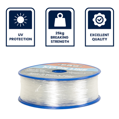 Grunt Fishing Line 0.80mm x 250m Nylon UV Resistant 25kg Strength
