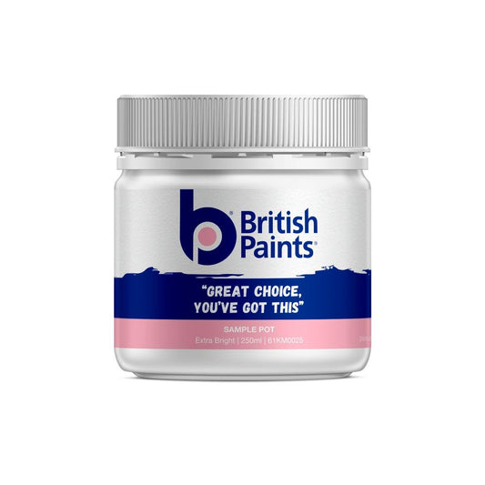 British Paints Extra Bright Sample Pot 250ml Water Low Sheen