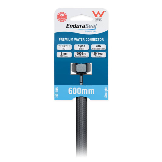 Enduraseal 600mm Silver Flexible Braided Water Connector - Durable - Rust Resistant – view 2