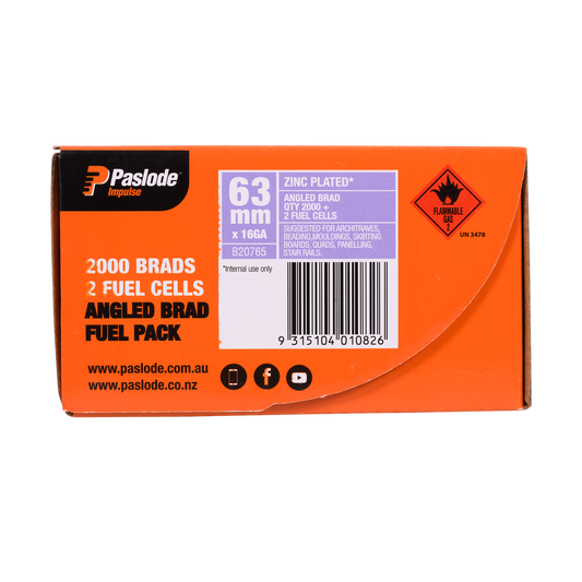 Paslode Angle Brad - 63mm - Zinc Plated - 2000 Pack – view 2 - Auzzistore