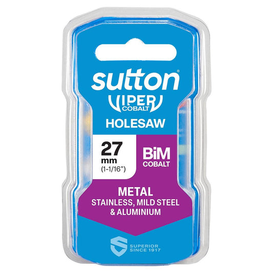 Sutton Tools 27mm Viper Cobalt Bi Metal Holesaw - Durable Cutting Tool - Auzzistore