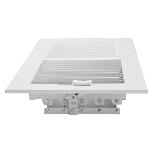 Accord White Metal Wall Vent 10 x 30cm Powder Coated Adjustable Damper