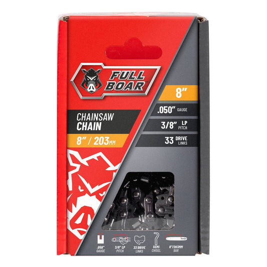 Full Boar Chainsaw Chain - 8" (203mm) - 33 Drive Links - Semi Chisel - Auzzistore