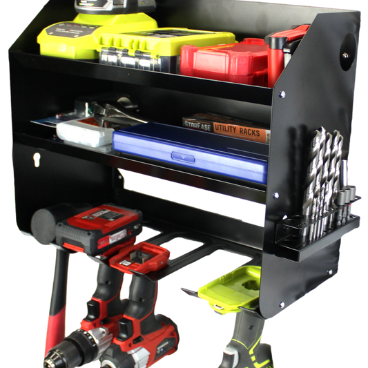 Storease Wall Storage System Power Tool Caddy - 5 Tool Capacity - Black - Wall-Mounted – view 2