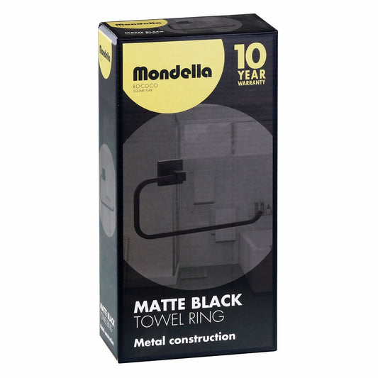 Mondella Matte Black Rococo Towel Ring - 245mm x 120mm x 60mm - Zinc – view 2