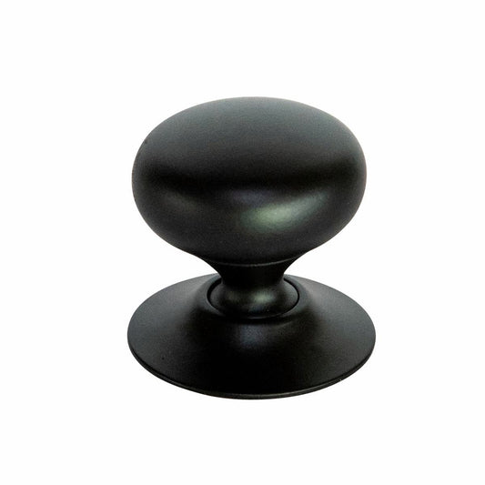 Taskmaster Matte Black Mushroom Cabinet Knob - 37mm x 37mm - Steel