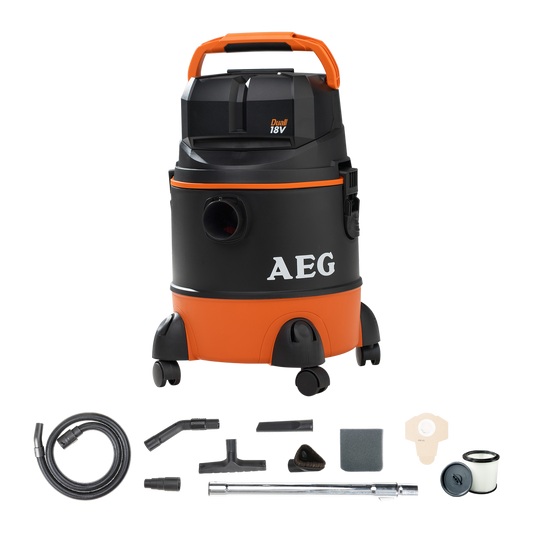 AEG Dual 18V Wet and Dry Dust Extractor 20L - Skin Only - 4.9kg - Auzzistore