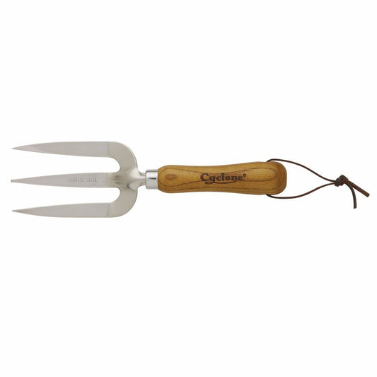 Cyclone Stainless Steel Fork Hand Tool - 3 Tines - Ashwood Handle - Durable - Auzzistore