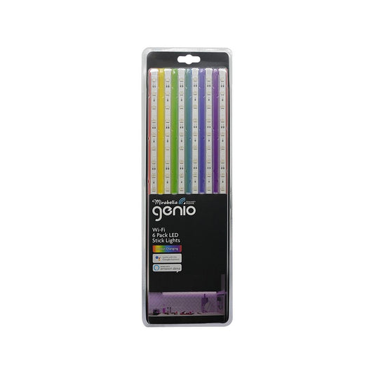 Mirabella Genio Wi-Fi Smart Stick Lights 6 Pack - 40cm - Colour Changing - Linkable - Auzzistore