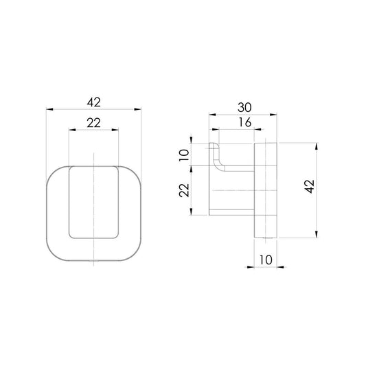 Mondella Robe Hook - 42mm - Chrome - Versatile Design – view 2