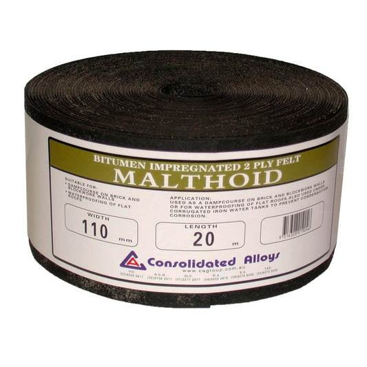Malthoid Bituminous Flashing - 110mm x 20m - 2 Ply Felt - Waterproofing