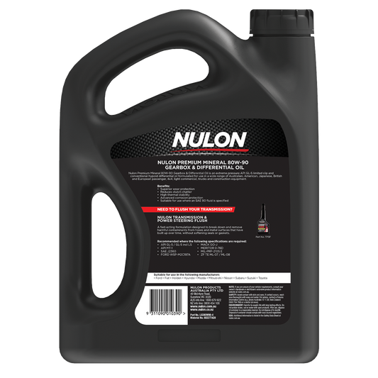 Nulon 4L 80W-90 Manual Gearbox & Differential Oil - API GL-5 - High Thermal Stability – view 2